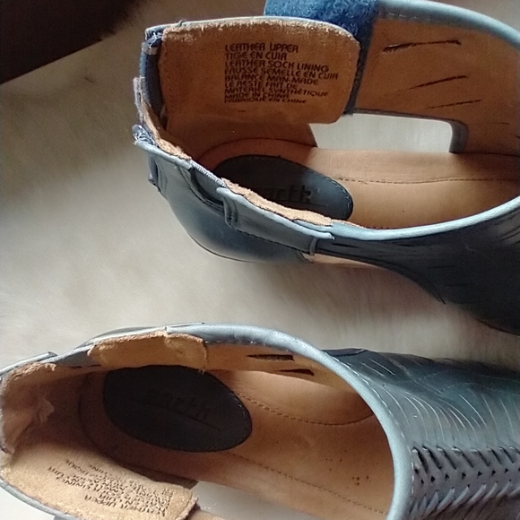 Earth Vicki Ankle Boots Women's 7.5W Wide Teal Leather Gladiator Caged Booties - Picture 6 of 7